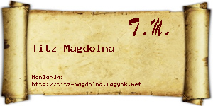 Titz Magdolna névjegykártya